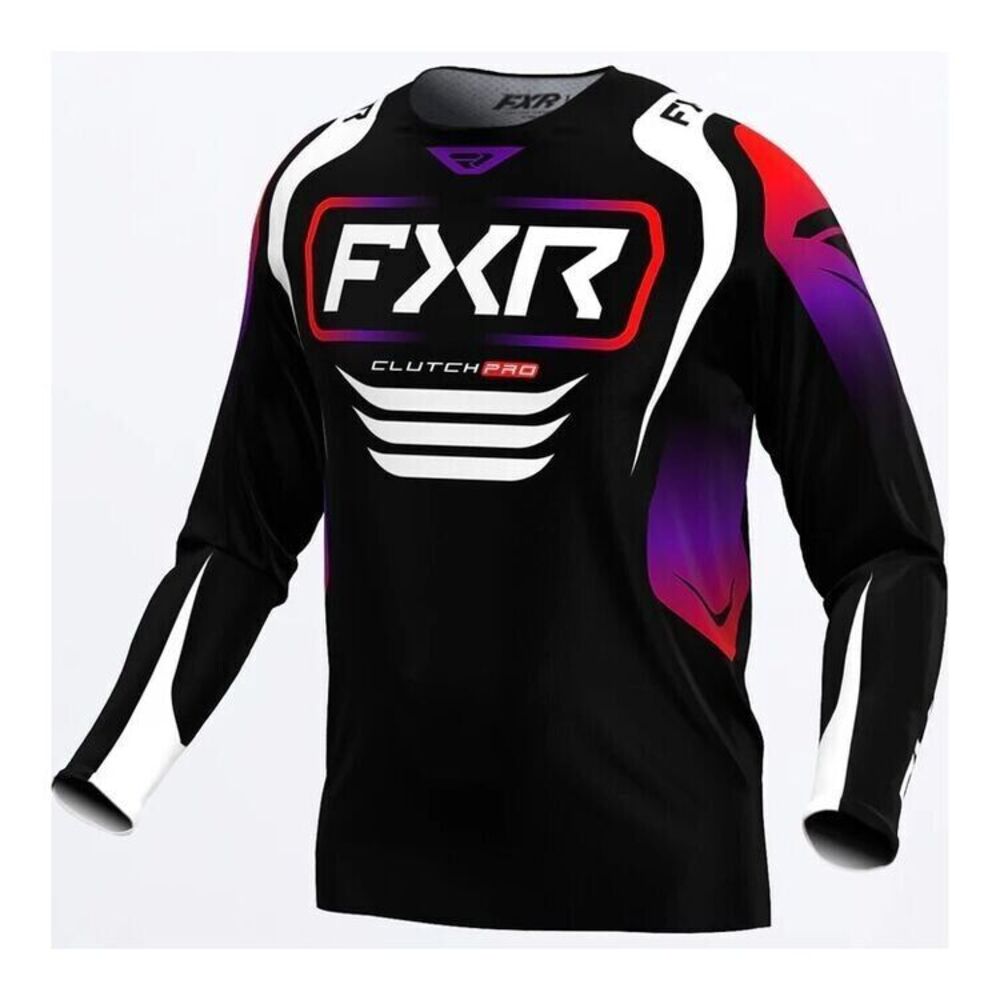 FXR Clutch Pro MX Jersey Mens Medium Black Red Purple Motocross Off-Road Gear